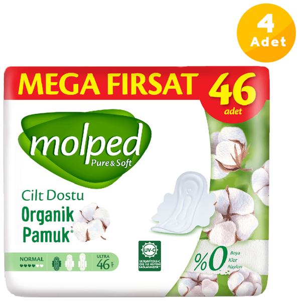 Molped Pure Soft Hijyenik Ped Normal Mega Fırsat 46'lı 4 Paket - Image 1
