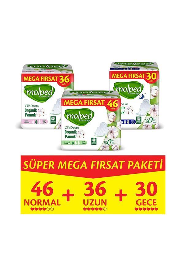 Molped Pure Soft Hijyenik Ped Mega Fırsat Paketi (Gece+Normal+Uzun) 112 Adet - Image 1