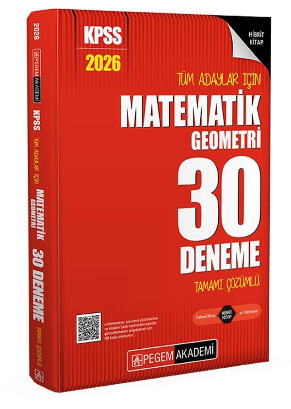 Pegem 2026 KPSS Tüm Adaylar İçin Matematik-Geometri 30 Deneme Tamamı Çözümlü Pegem Yayınları - Pegem Akademi Yayıncılık - Image 1