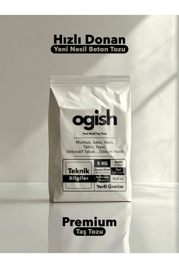 Premium Taş Tozu - Hızlı Donan Profesyonel Taş Tozu - Mumluk & Vazo Döküm Beton Harcı | 5 KG | - Image 1