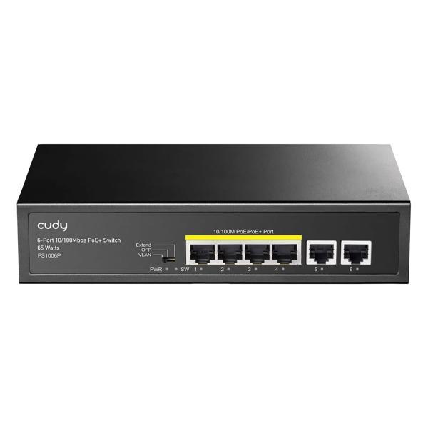 Cudy FS1006P 250m 60W PoE+ 6 Port 10/100Mbps Megabit Metal Switch - Image 1