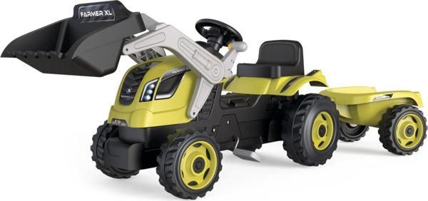 Smoby XL Römorklu Pedallı ve Kepçeli Traktör - Koyu Yeşil 710132 - Image 1