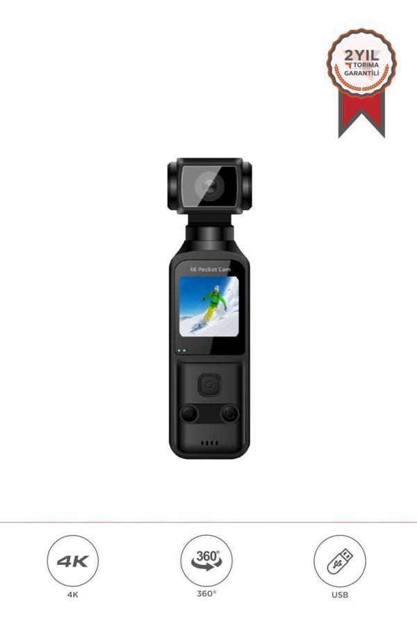 Torima CMR-22 Siyah 4k 360 Derece Vücut Kamerası Wifi Gece Görüşlü Aksiyon Kamerası - Image 1