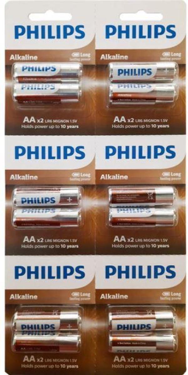 Philips AA Alkalin Kalem Pil 12'li Kartela - Image 1