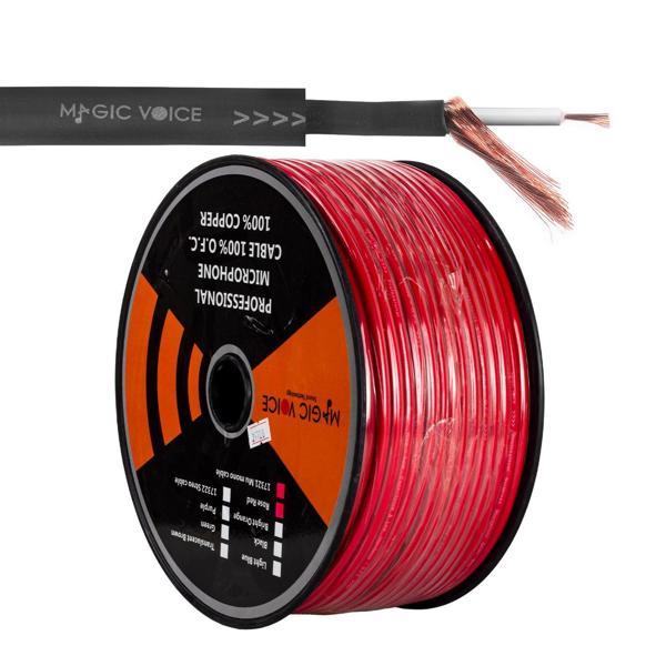 Magicvoice Mi̇krofon Kablosu Mono 1. Kali̇te 100 Metre Kırmızı - Image 1