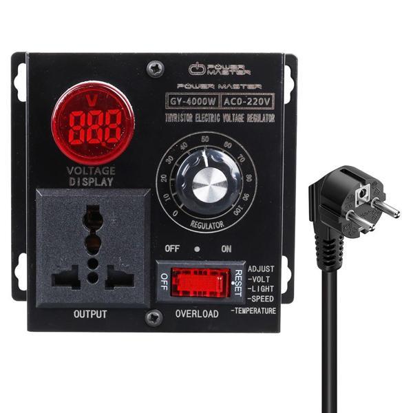 PowerMaster PM-21013 10-100V AC 4000 Watt 15A Hız Işık Kontrolü Motor Sürücü Voltaj Regülatör - Image 1