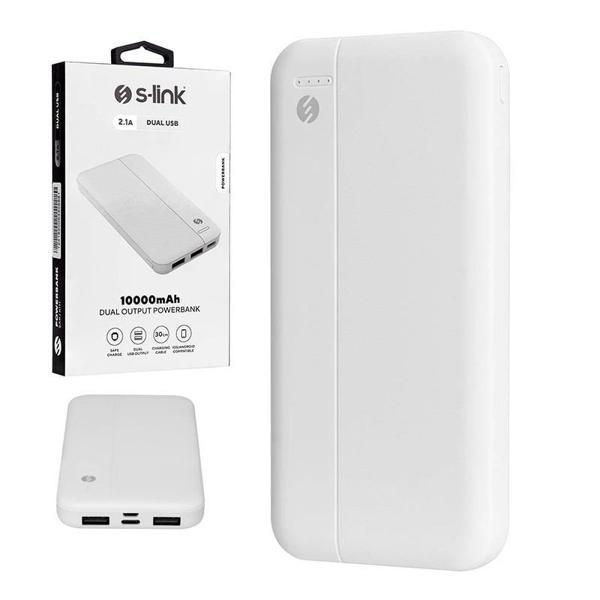 S-Link LP-G10N Beyaz Micro + Type C Girişli 10000 Mah Taşınabilir Şarj Cihazı Powerbank - Image 1