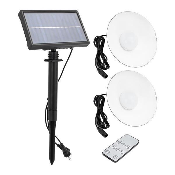 Powermaster XF-707-2 Kumandalı Solar Panelli 2 Power Ledli Çiftli Projektör Lambası XF-707-2 - Image 1