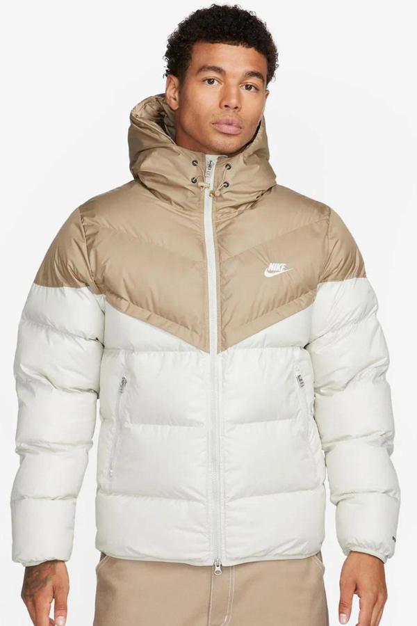 Nike Storm Fit Windrunner Primaloft Filled Full Zip Hoodie Kısa Erkek Mont Kahverengi Beyaz - Image 1