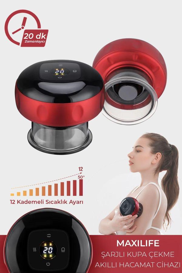 Smart Cupper Şarjlı Kupa Çekme Işık Tedavili Hacamat Masaj Vakum Cihazı - Image 1