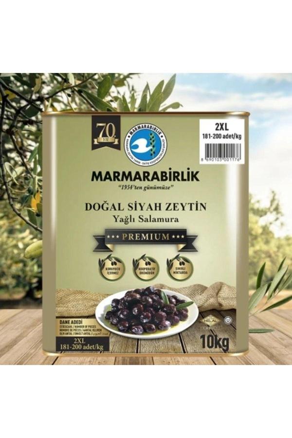 Marmarabirlik Premium 181-200 Kalibre Siyah Zeytin 10 KG - Image 1