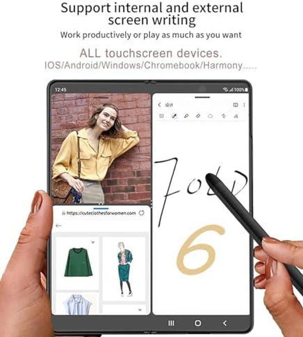 Samsung  Z Fold6 Slim S Pen için Yedek Kalem Z Fold6 S Pen, Galaxy Z Fold6 Slim Pen Fold Edition için Stylus Kalem, Galaxy Z Fold 6 ile Uyumlu Kalemler - Image 1