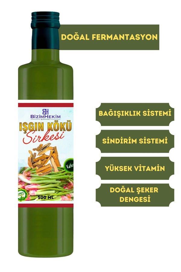 Bizim Hekim %100 Doğal Fermantasyon Işkın Sirkesi, Işgın Sirkesi, Işgın Vinegar, Rheum Ribes 500 Ml. - Image 1