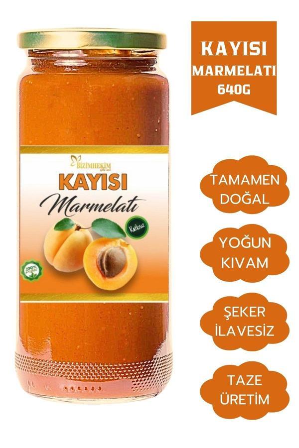Bizim Hekim %100 Doğal Kayısı Marmelatı 640 Gr %80 Meyve- Katkı Maddesi Renklendirici Ve Koruyucu İçermez - Image 1