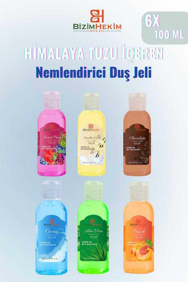 Bizim Hekim 6 Adet, Nemlendirici, Himalaya Tuzlu, Banyo Ve Duş Jeli 6 X 100 Ml - Image 1