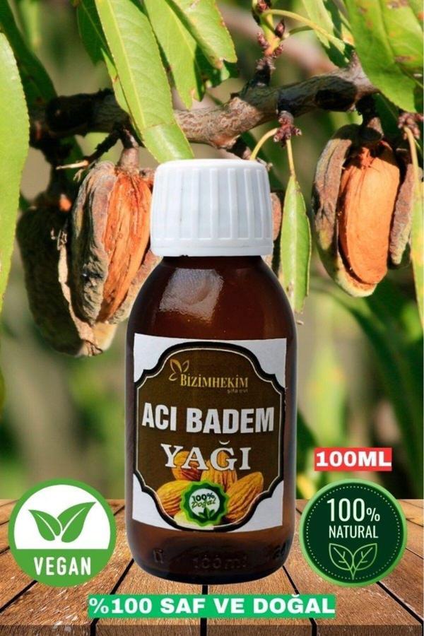 Bizim Hekim Acı Badem Yağı %100 Doğal Soğuk Sıkım Acı Badem Yağı 100 Ml Sabit Yağ Cilt Ve Bakım - Image 1