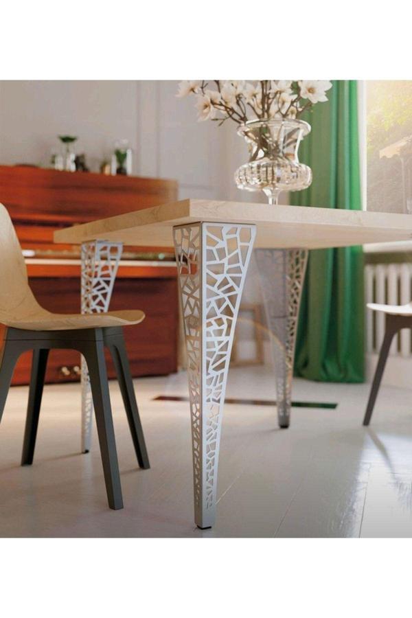 Global Arts Home Ferforje Masa Metal Ayak Lazer Kesim 4 Lü - Image 1
