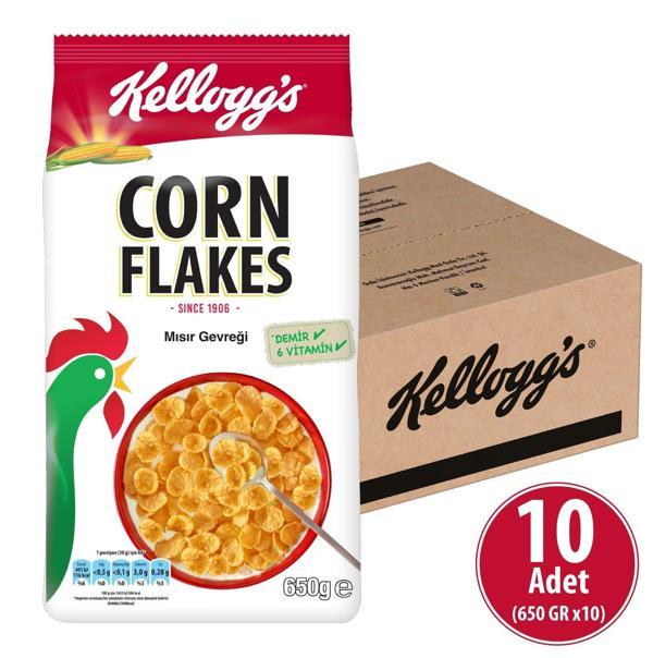 Corn Flakes Kahvaltılık Mısır Gevreği 650 Gr x 10 Adet, Lif Kaynağı, Demir Ve 6 Vitamin Içerir - Image 1