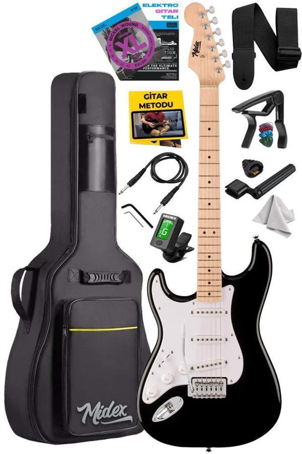Midex RPH-31WB Solak Elektro Gitar Seti Maple Klavye Strat Kasa SSS Manyetik - Image 1