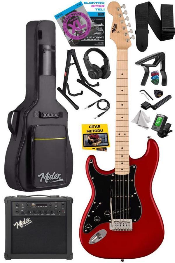 Midex RPH-31RD-25AMP Solak Elektro Gitar 25W Amfili Full Set - Image 1
