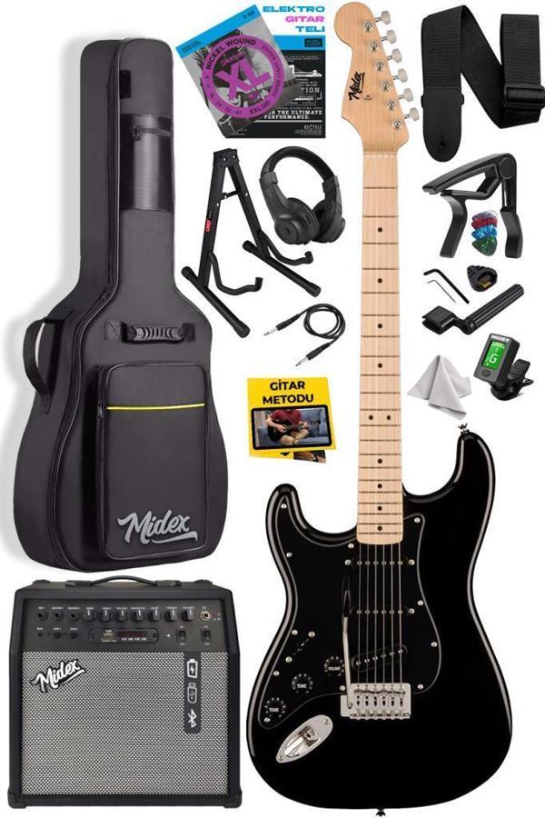 Midex RPH-31BK-50AMP Solak Elektro Gitar 50W Amfili Full Set - Image 1