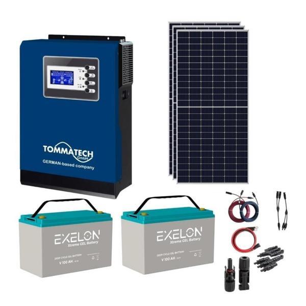 Güneş Enerjisi Bağ Evi Solar Paketi 3KVA İnverter 285W Güneş Paneli 100AH Jel Akü - Image 1