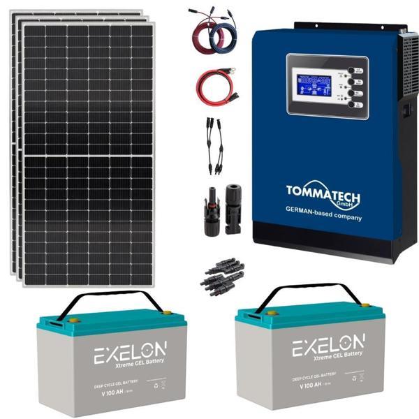 Teknovasyon Arge Güneş Enerjisi Bağ Evi Solar Paketi 3KVA İnverter 350W Güneş Paneli 100AH Jel Akü - Image 1
