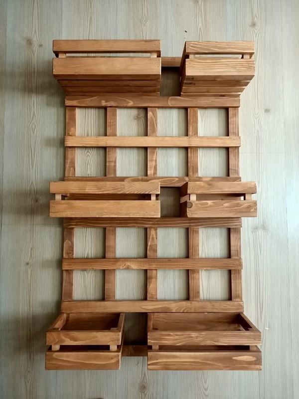 KUZELA Ahşap 6'lı Çiçeklik Saksılık Stand - Image 1