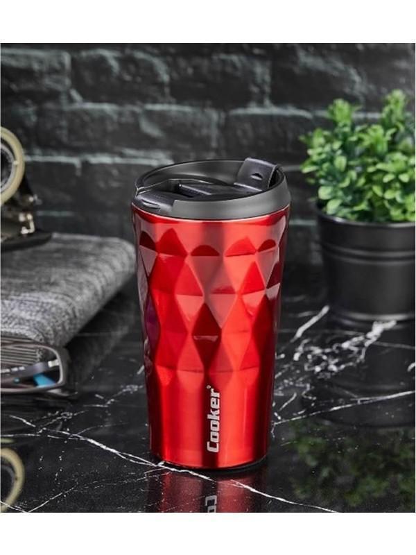 Prizma 350 ml Çelik Mug Termos Kırmızı CKR2048 - Image 1