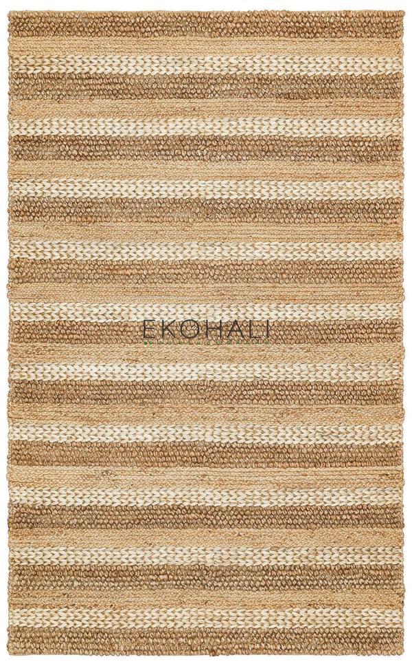 Netra Koleksiyonu Jüt ile üretilen el dokuma sisal kilim S-1410 Natural XW - Image 1