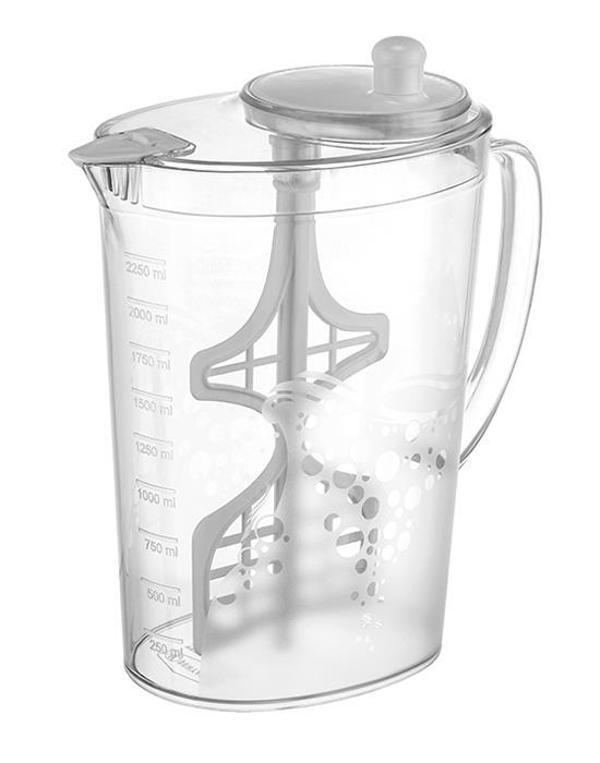Omnipazar SY-4572 Plastik Aqua Mix Karıştırıcılı Sürahi 2.5 lt Şeffaf  - Image 1