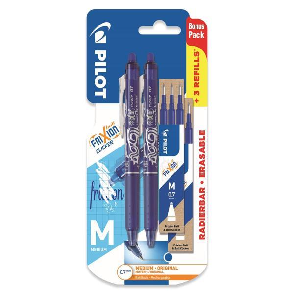 Pilot Frixion Clicker - Geri Çekilebilir Silinebilir Jel Mürekkep Kalem + Yedek Refill - Image 1