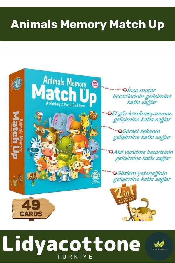 Premium Hafıza Güçlendiren Zeka Geliştirici Çocuk El Göz Kordinasyonu Animals Memory Match Up - Image 1