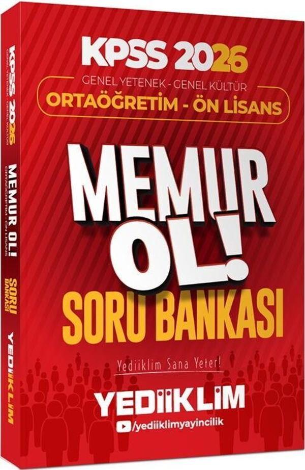 2026 KPSS Genel Yetenek Genel Kültür Ortaöğretim Ön Lisans Memur Ol Soru Bankası Yediiklim Yayınları - Yediiklim Yayınları - Image 1
