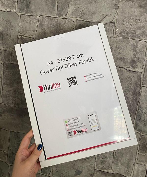 A4 Kolay Değiştirilebilir Beyaz Duvar Ve Kapı Tipi Pleksi Föylük - Image 1