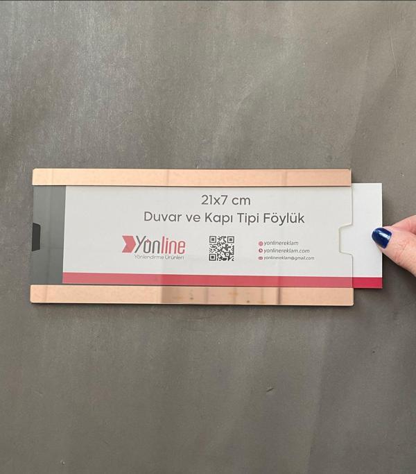 Kapı ve Duvar Tipi Kolay Değiştirilebilir Aynalı Rosegold A4 1/3 Föylük - Image 1