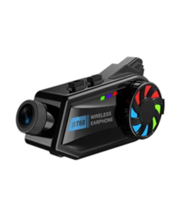 Bt68 Kameralı Intercom Motosiklet Bluetooth Kask Kulaklık Ses Kontrolü 1080p Video Kayıt Interkom - Image 1