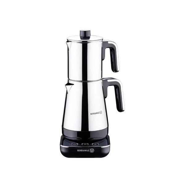 KORKMAZ A850-02 MODERNA ELEKTRİKLİ ÇAYDANLIK SİYAH/KROM - Image 1