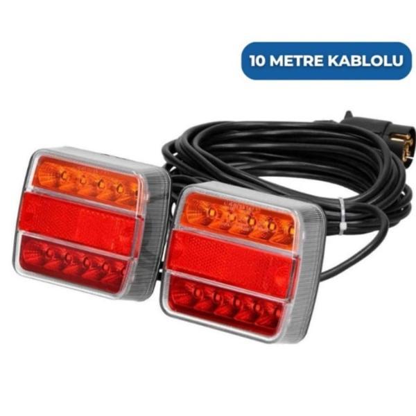 MIKNATISLI LED RÖMORK STOP LAMBASI SETİ 7 PİN SOKETLİ - Image 1