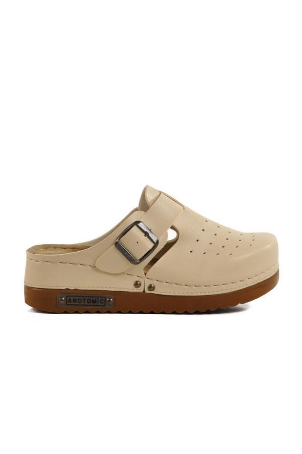 Bej Anatomik Unisex Sabo Terlik 07-008 G - Image 1