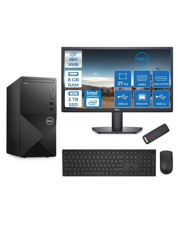Dell Vostro 3020MT Intel Core I5 14400 8gb 2tb SSD Freedos 27" Fhd Monitör Bilgisayar ZTN2042VDT3020MT7F104+ZETTAUSBBELLEK - Image 1