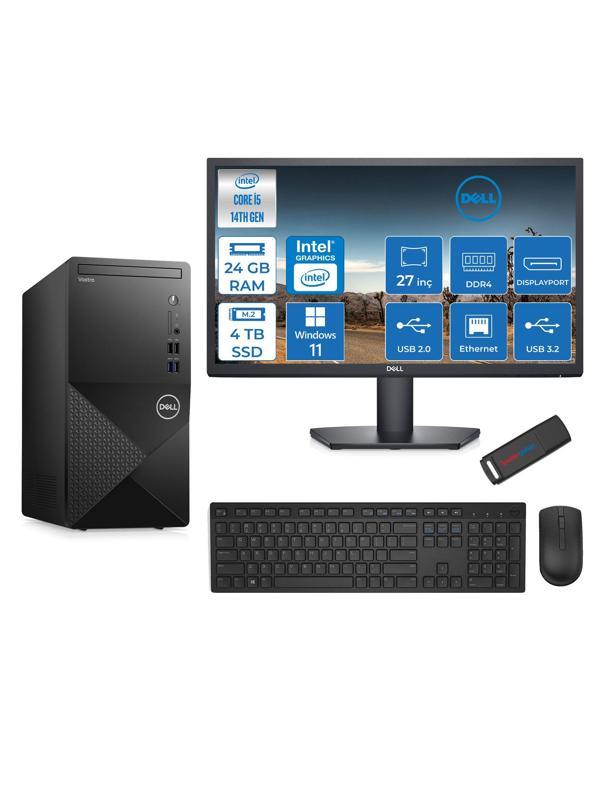Dell Vostro 3020MT Intel Core I5 14400 24GB 4tb SSD WIN11P 27" Fhd Monitör Bilgisayar ZTN2042VDT3020MT7W115+ZETTAUSBBELLEK - Image 1