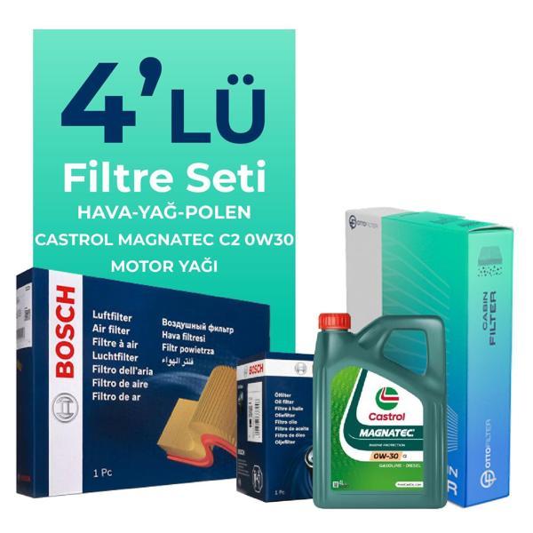 Bosch Fiat Egea 1.6 Dizel Filtre Bakım Seti Castrol Motor Yağlı (2015-2023) 4 Lü - Image 1