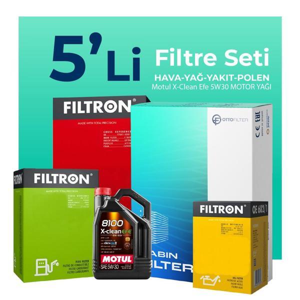 Filtron BMW 2.16D Active Tourer Filtre Bakım Seti Motul Motor Yağlı (2014-2020) 5 Li - Image 1