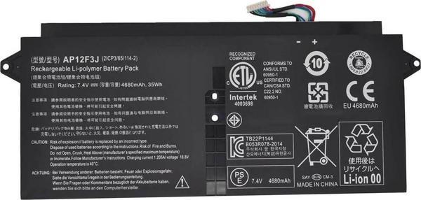 İnfostar Acer Aspire S7-391, AP12F3J Notebook Bataryası Pili - Image 1