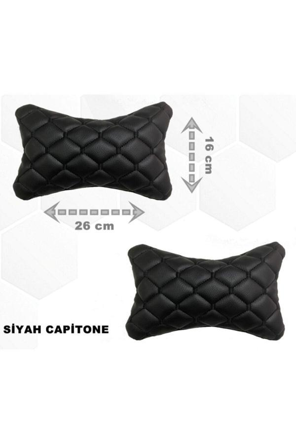 Caraks Hyundai Tucson 2005 - 2010 Arası Oto Koltuk Boyunluk Suni Deri Ve Jarse 2 Adet - Image 1