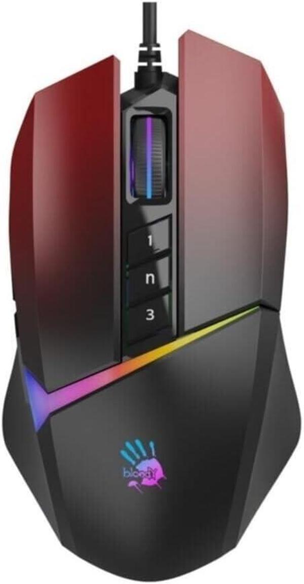 Bloody W60 Max Kırmızı RGB Optik Kablolu Oyuncu Mouse - Image 1