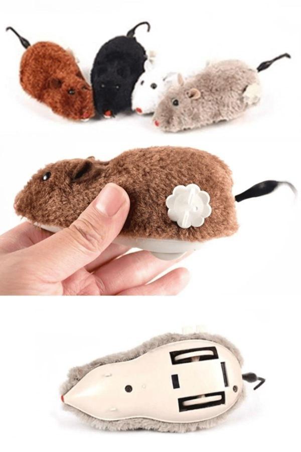 Pribor Kurmalı Fare Kedi Oyuncağı Peluş Yaratıcı Oyuncak 1 Adet - Image 1