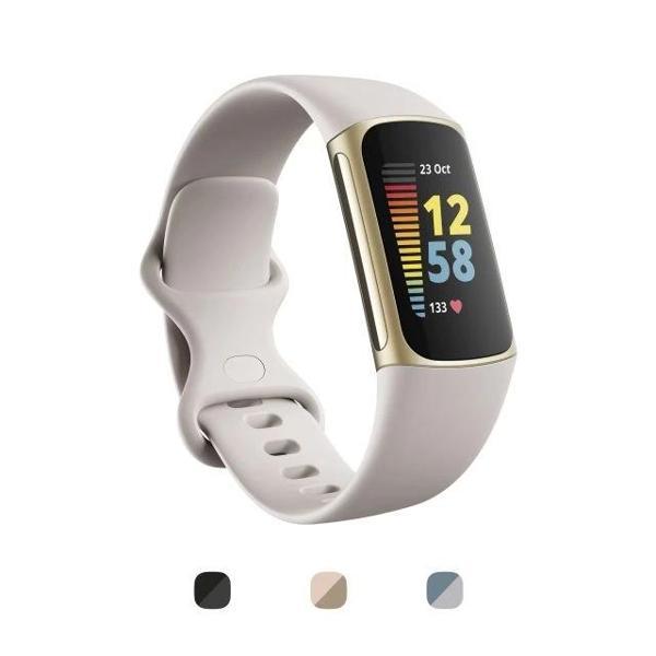 Fitbit Charge 5 Dahili GPS, Akıllı Bileklik Lunar White/Soft Gold - Image 1
