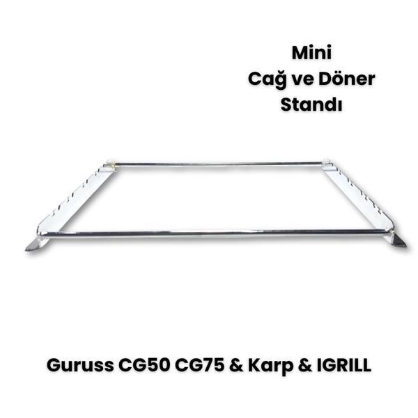 Barbekü Mangal Mini Cağ ve Döner Şiş Standı (Krom Kaplı) - Image 1